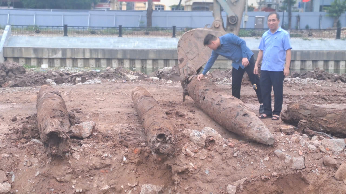 phat hien 3 coc go lon duoi long song ninh binh, nghi dau tich phong thu thoi tran hinh anh 1