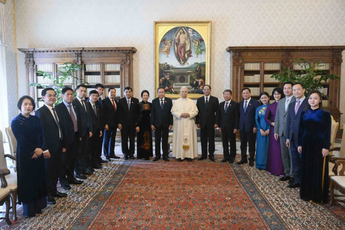 Chủ tịch Quốc hội Trần Thanh Mẫn hội kiến Giáo hoàng tòa thánh Vatican LEO XIV