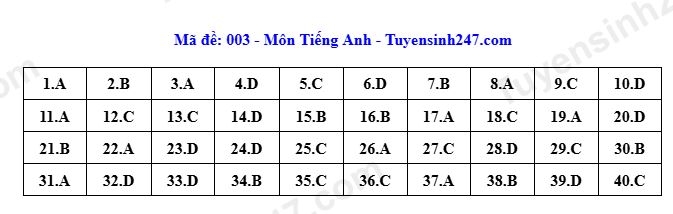 Dap an toan bo 24 ma de thi tieng anh ky thi tuyen sinh lop 10 o ha noi 2026 hinh anh 3