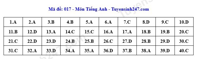 Dap an toan bo 24 ma de thi tieng anh ky thi tuyen sinh lop 10 o ha noi 2026 hinh anh 12