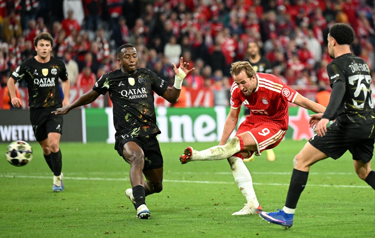 truc tiep bayern munich 1-1 psg harry kane ghi ban o phut bu gio hinh anh 1