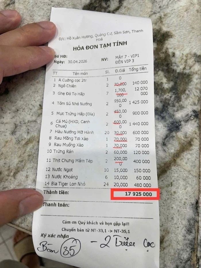hoa don gan 18 trieu o sam son gay bao mang su that khong phai chat chem hinh anh 2