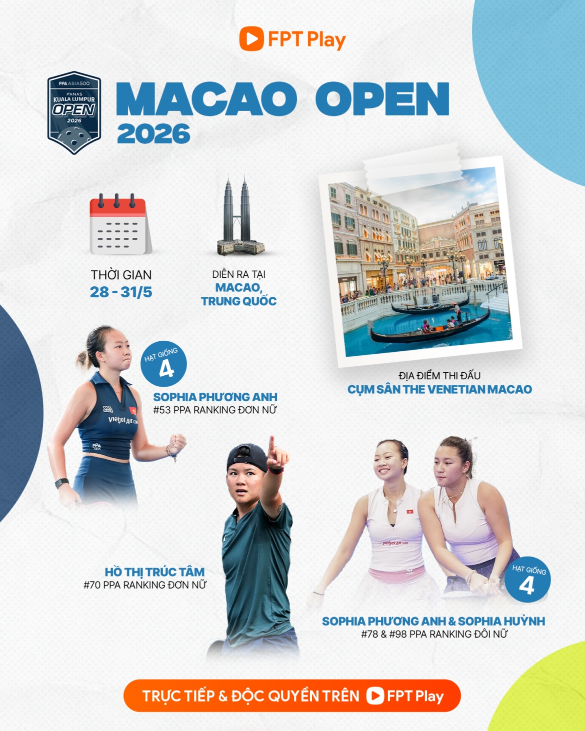 cach xem truc tiep pickleball ppa tour asia macao open 2026 hinh anh 2