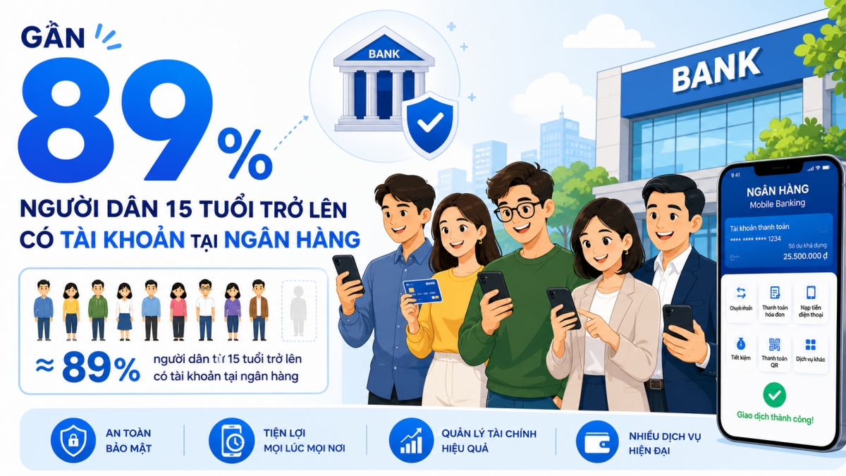 gan 89 nguoi dan 15 tuoi tro len co tai khoan tai ngan hang hinh anh 1