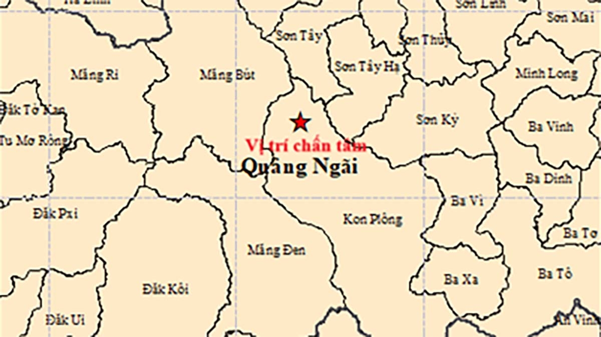 lai xay ra dong dat o kon plong, quang ngai gay rung chan lien tiep hinh anh 1