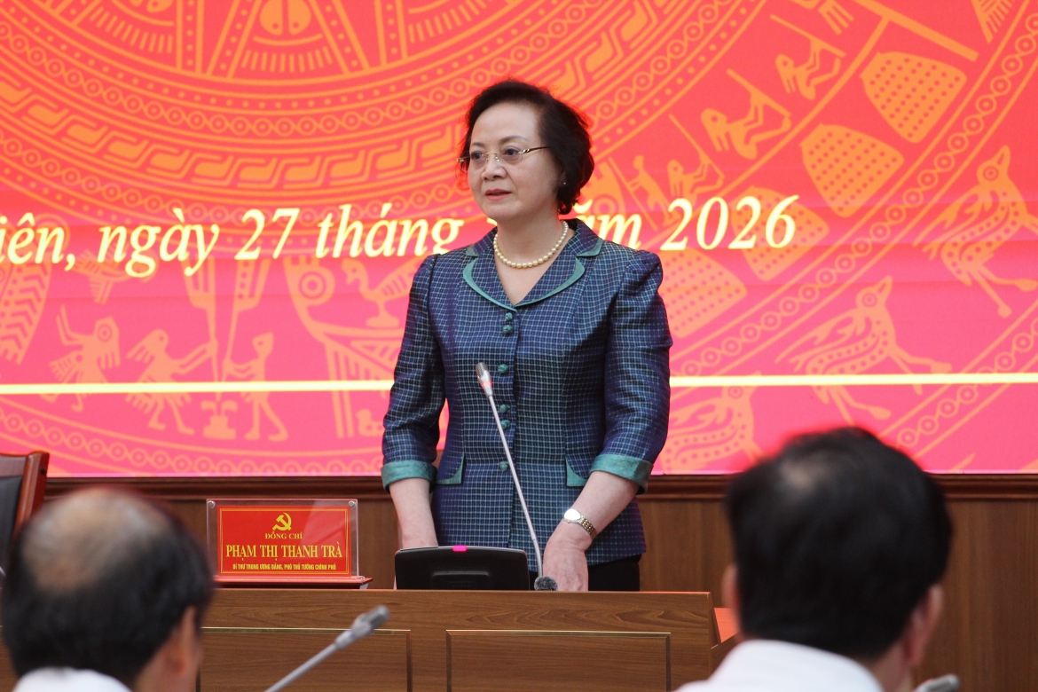 Phó Thủ tướng Phạm Thị Thanh Trà làm việc với Ban Thường vụ Tỉnh ủy Điện Biên