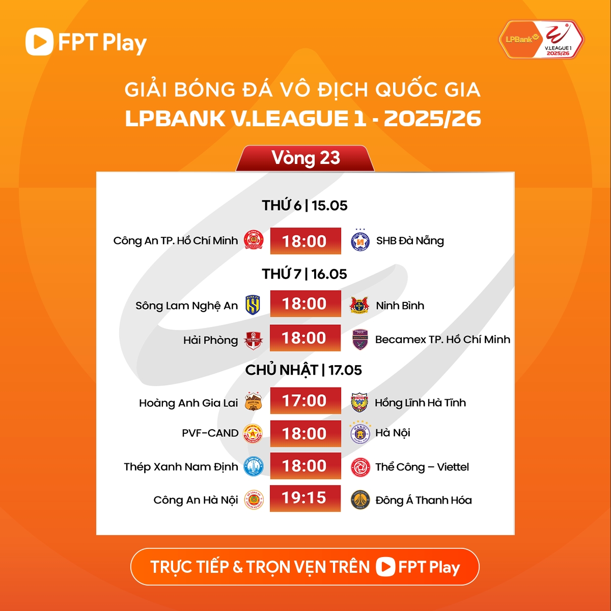 lich thi dau vong 23 v-league 2025 2026 cahn vo dich som o hang Day hinh anh 1