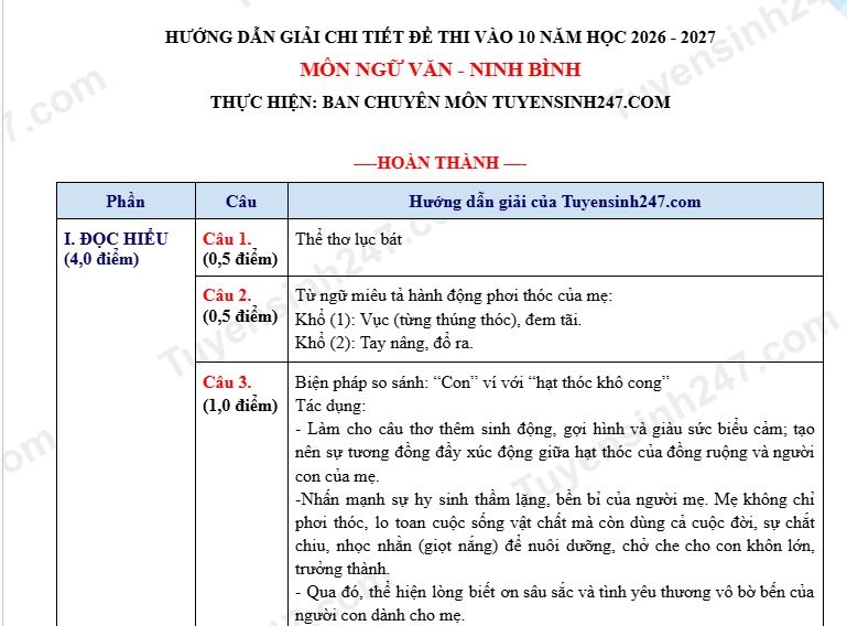 goi y dap an de thi ngu van vao lop 10 thpt cong lap tai ninh binh nam 2026 hinh anh 1