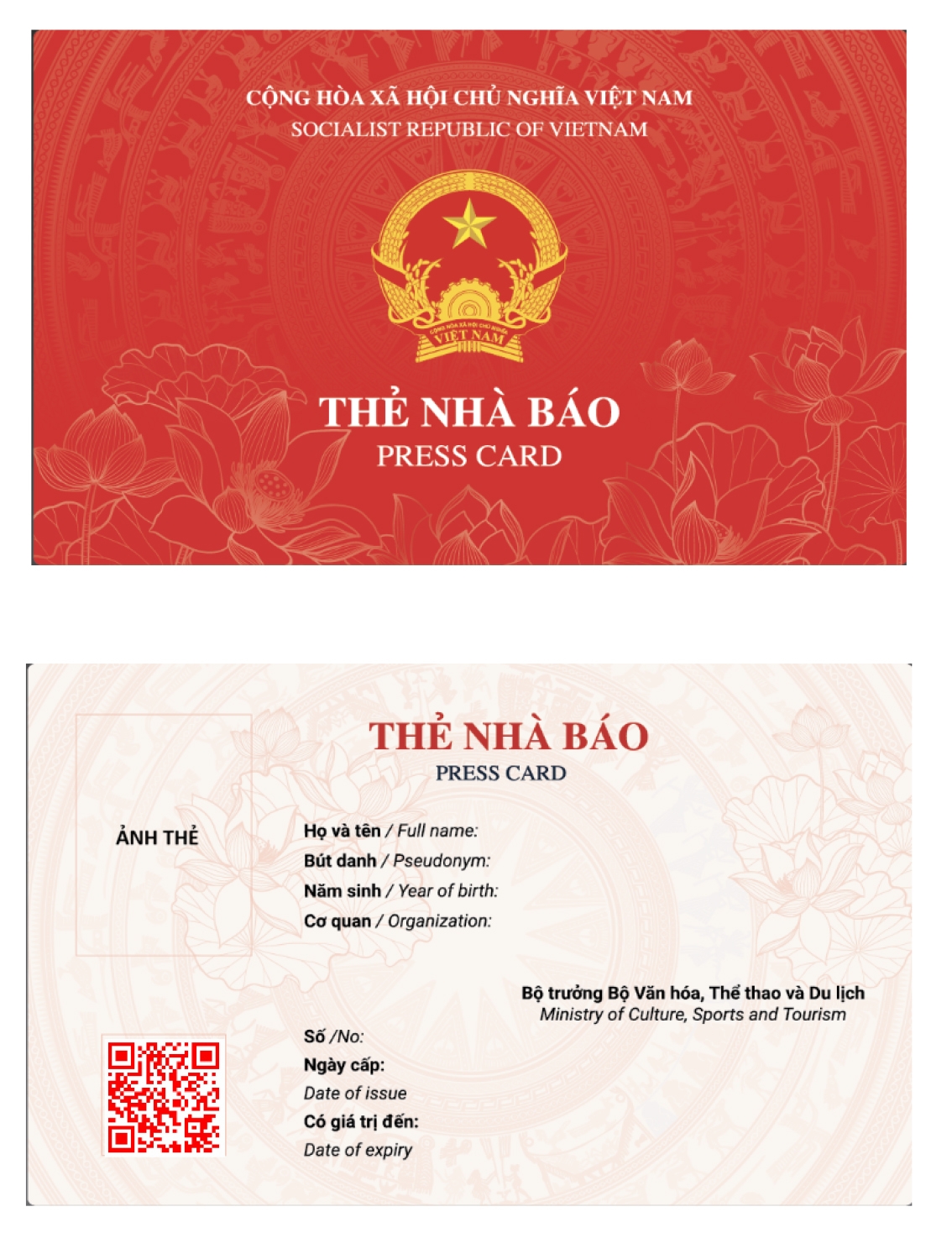 bo van hoa, the thao va du lich cong bo mau the nha bao ky han 2026 - 2030 hinh anh 1