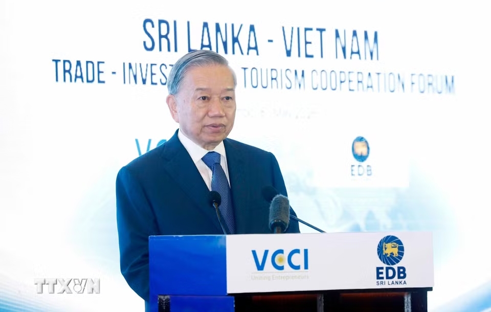 tong bi thu, chu tich nuoc to lam du dien dan doanh nghiep viet nam-sri lanka hinh anh 1