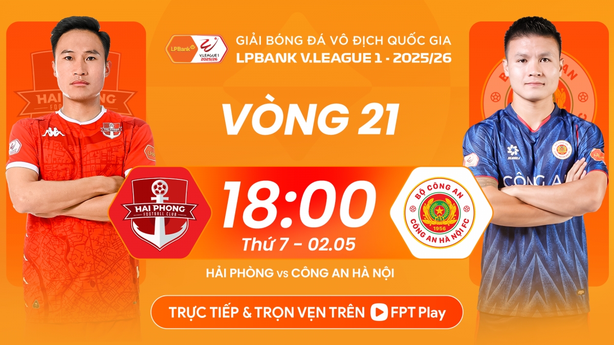 truc tiep hai phong - cahn vong 21 v-league 2025 2026 Dinh bac toa sang hinh anh 1