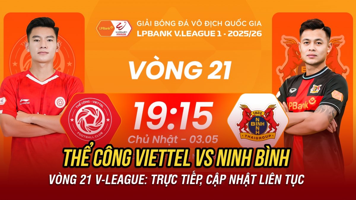 Trực tiếp Thể Công Viettel 0-0 Ninh Bình: Níu giữ hy vọng vô địch V-League