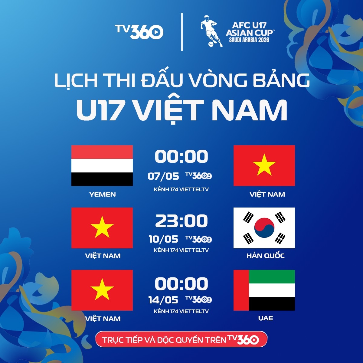 truc tiep u17 viet nam - u17 yemen giai u17 chau A 2026 muc tieu 3 diem hinh anh 1