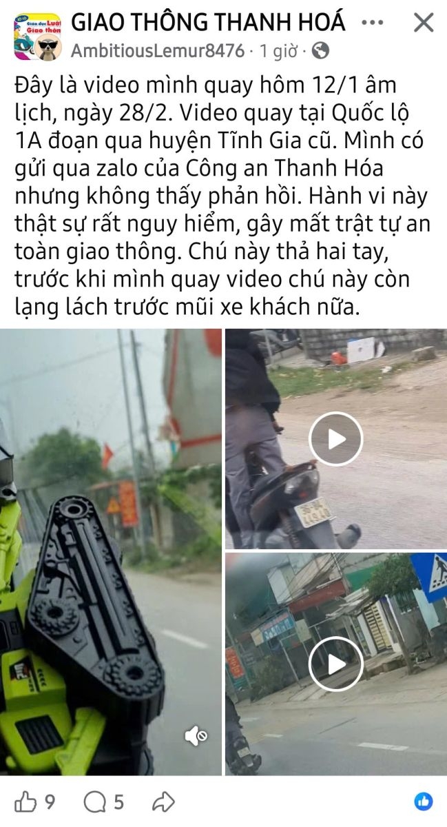 nguoi dan ong buong hai tay lai xe tren ql1a xac minh mac benh, khong xu phat hinh anh 1