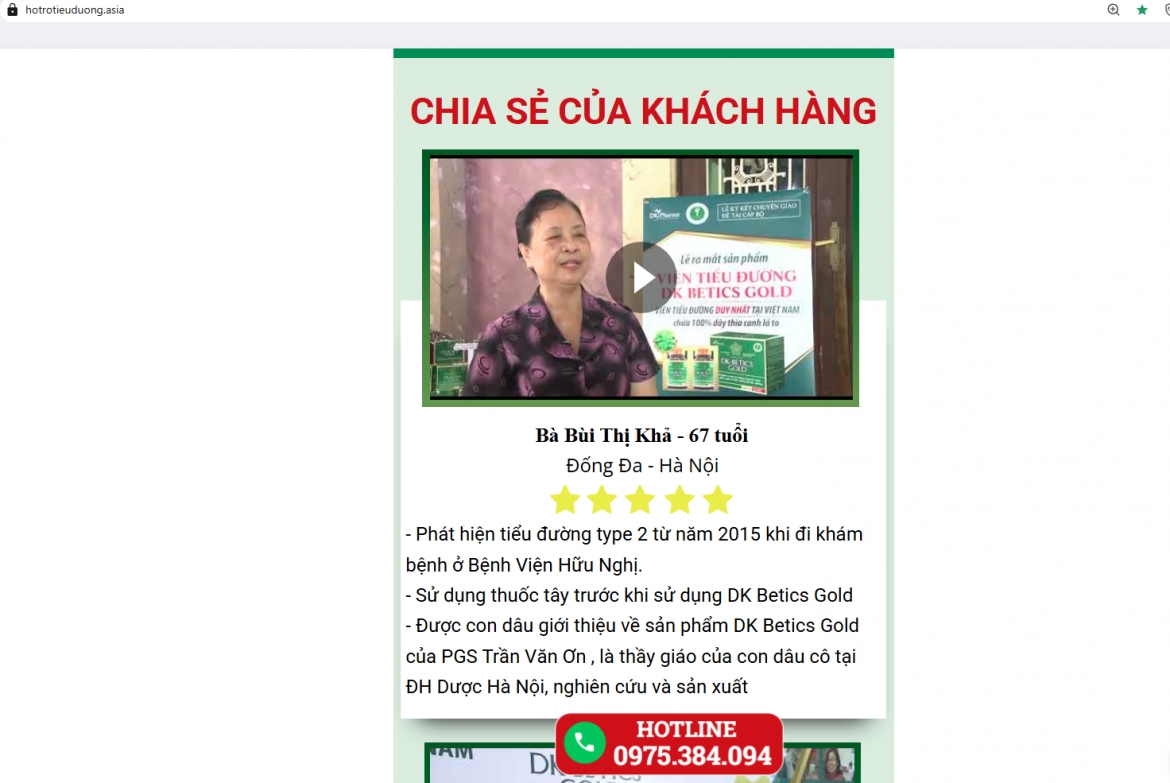 dk-betics gold thuc pham bao ve suc khoe quang cao tac dung nhu thuoc chua benh hinh anh 4