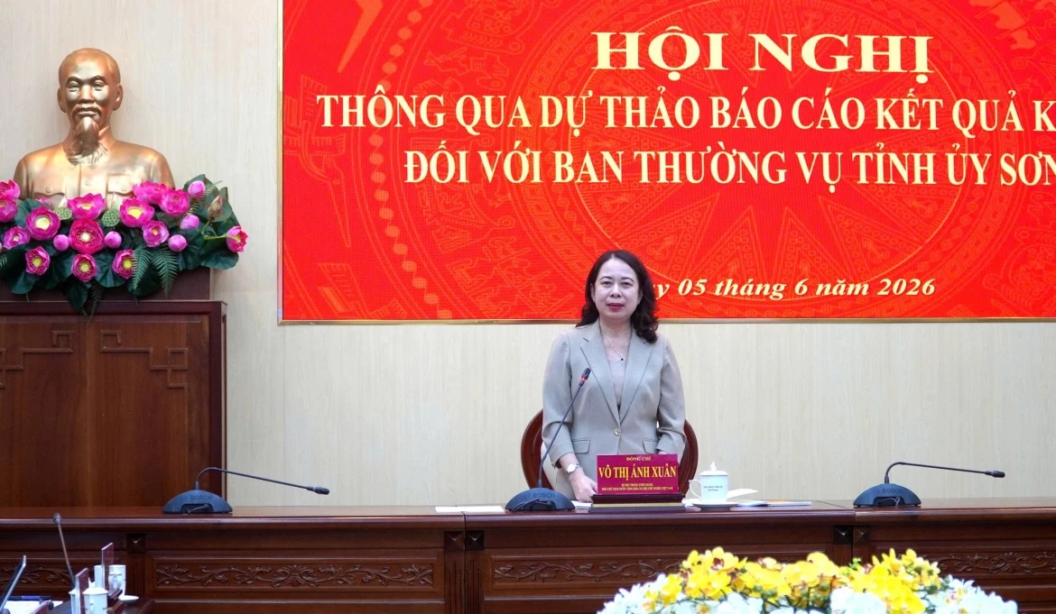 thong qua du thao bao cao ket qua kiem tra tai ban thuong vu tinh uy son la hinh anh 1
