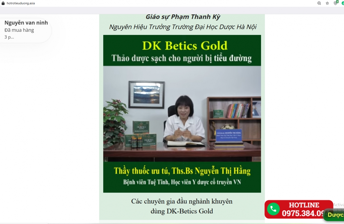 dk-betics gold thuc pham bao ve suc khoe quang cao tac dung nhu thuoc chua benh hinh anh 8