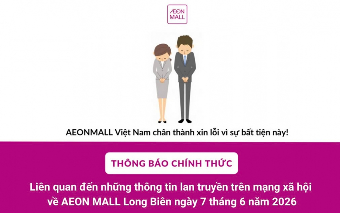 aeon xin loi khach hang sau su viec o aeon mall long bien gay xon xao mang xa hoi hinh anh 2