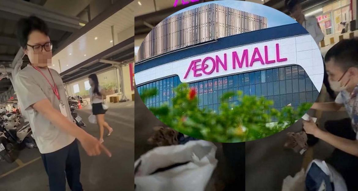 tam dinh chi nhan vien an ninh aeon mall long bien quy chup khach hang lay trom do hinh anh 2
