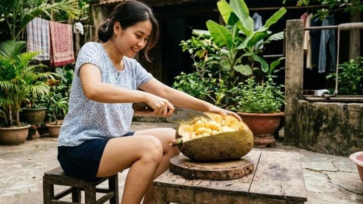 Mẹo bổ mít không dính nhựa vào dao