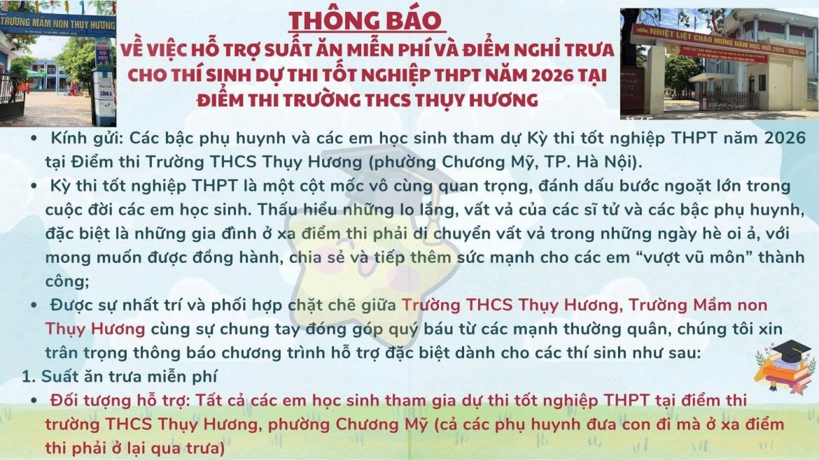 Diem thi ha noi du kien chuan bi 500 suat com, don si tu nghi trua hinh anh 2