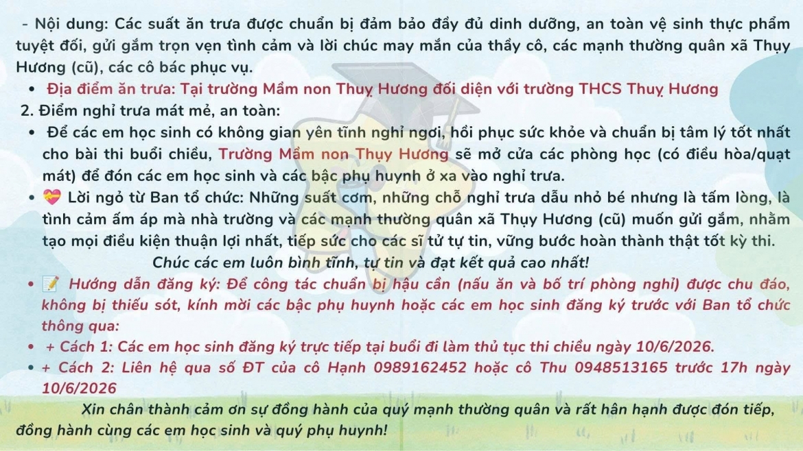 Diem thi ha noi du kien chuan bi 500 suat com, don si tu nghi trua hinh anh 3