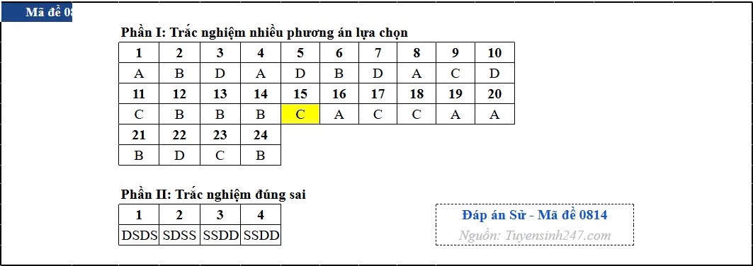 Dap an toan bo 48 ma de thi mon lich su ky thi tot nghiep thpt 2026 hinh anh 14