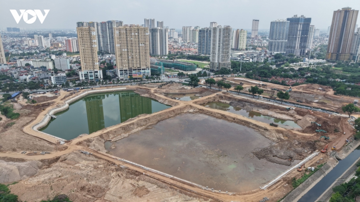 Cận cảnh 3 "siêu hồ điều hòa" nghìn tỷ đang thành hình tại phía Tây Hà Nội