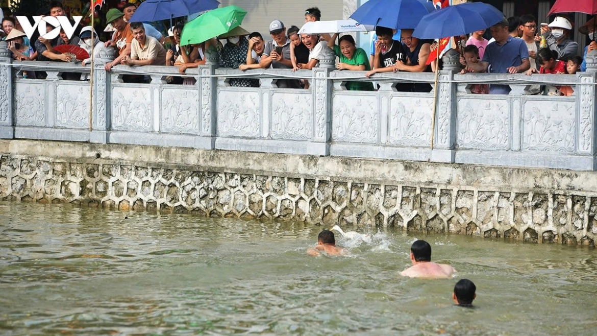 duck-catching contest livens up hanoi s chem communial house festival picture 4