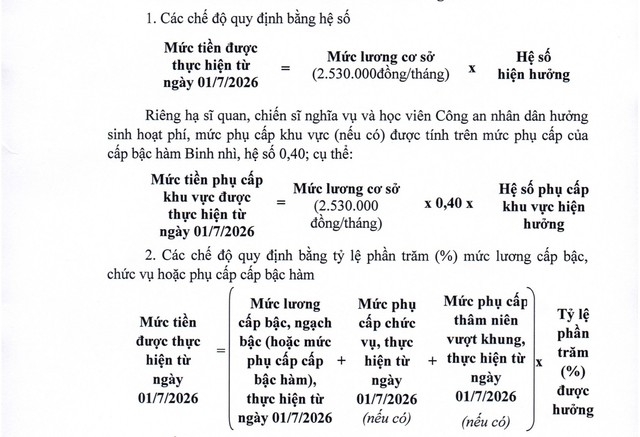chi tiet muc luong moi trong cong an, quan doi tu ngay 1 7 hinh anh 2