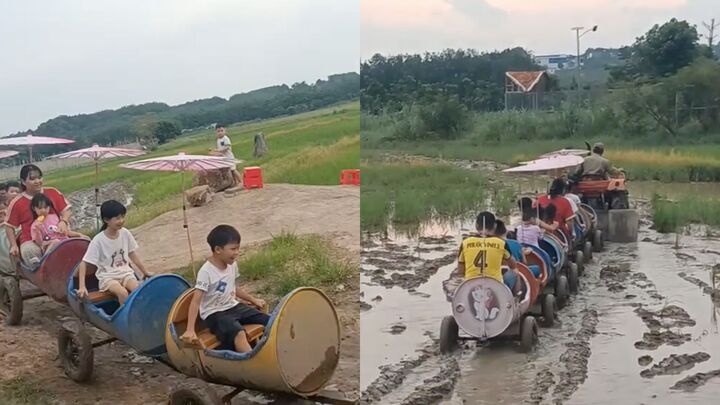 clip khoi nghi he ngoi doan tau tu che choi ngoai ruong khien dan mang me tit hinh anh 1