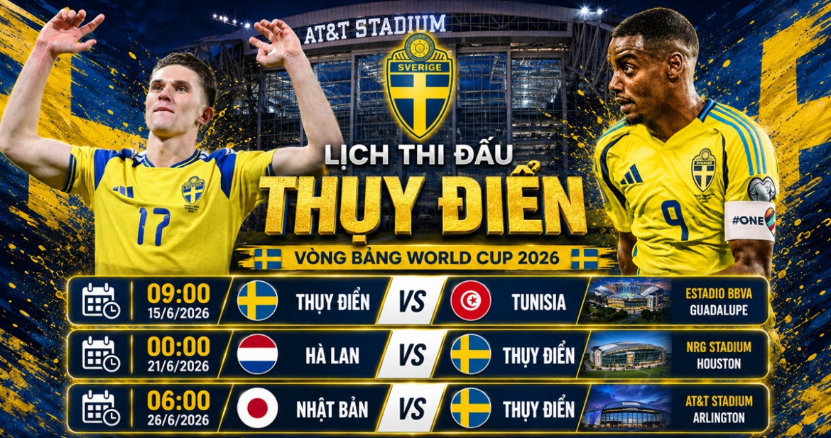 lich thi dau world cup 2026 cua thuy Dien co hoi nao cho doi bong bac Au hinh anh 1