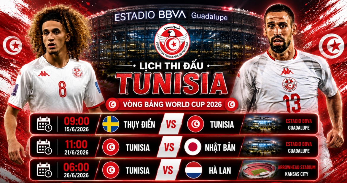 lich thi dau world cup 2026 cua tunisia kho cho doi bong chau phi hinh anh 1