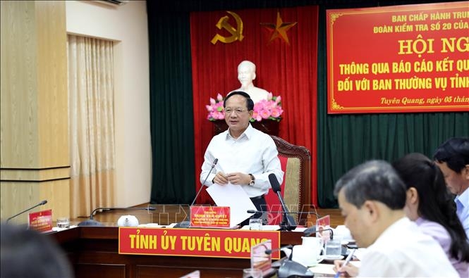 ket qua kiem tra dot 2 cua bo chinh tri doi voi ban thuong vu tinh uy tuyen quang hinh anh 1