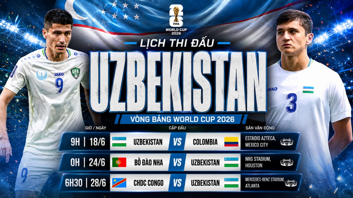 lich thi dau world cup 2026 cua uzbekistan Doi bong trung A ra mat hinh anh 1