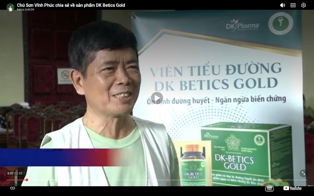 dk-betics gold thuc pham bao ve suc khoe quang cao tac dung nhu thuoc chua benh hinh anh 5