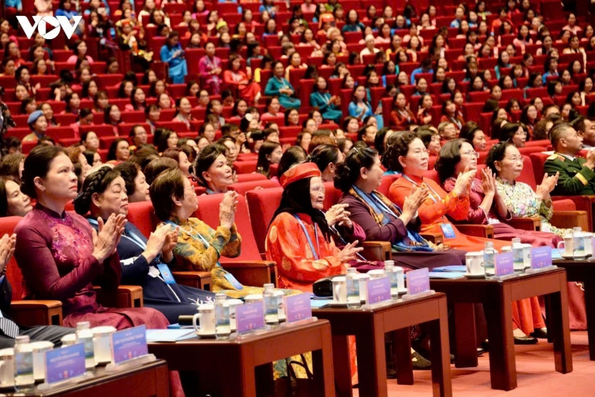 Delegates attend the 14th National Women’s Congress in Hanoin on June 18