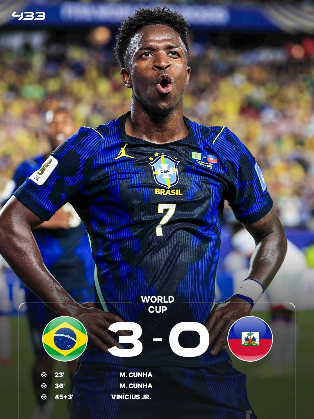 brazil lap ky luc an tuong o world cup, vinicius sanh ngang pele hinh anh 1