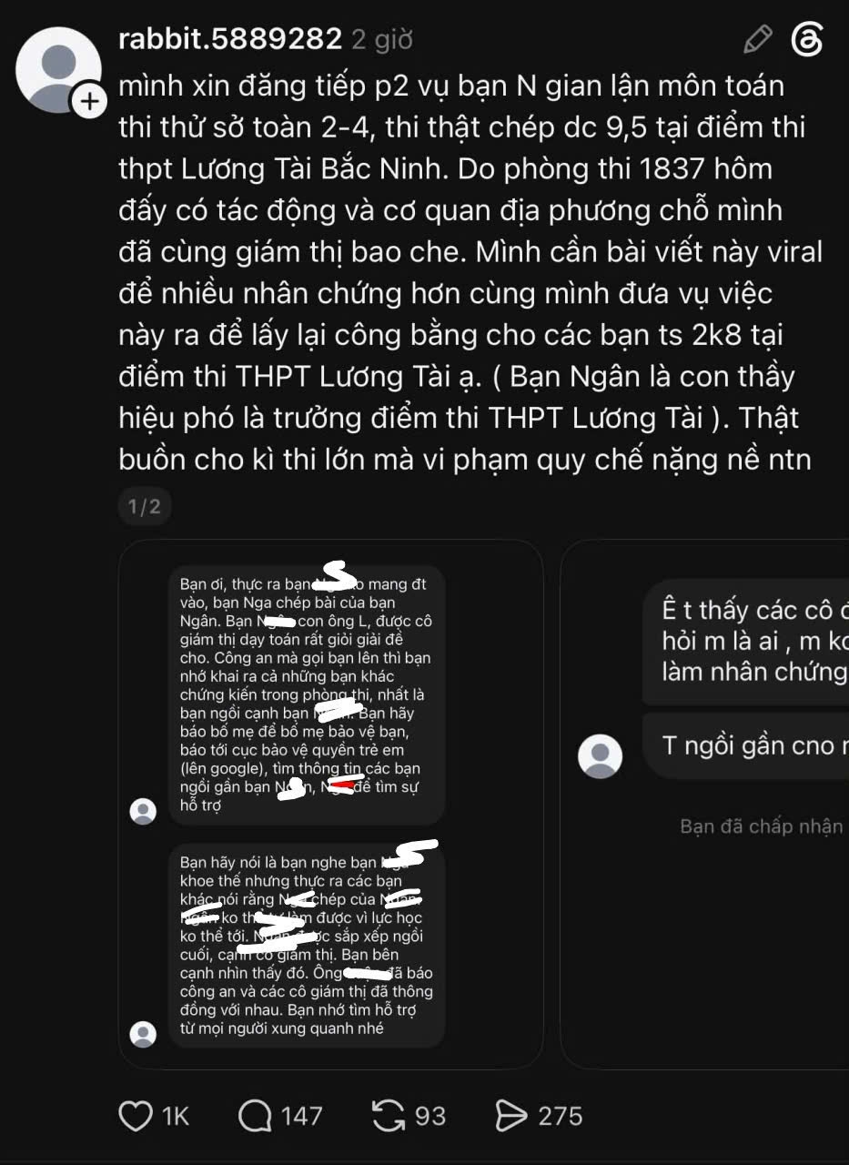 so gd-Dt bac ninh noi gi ve nghi van gian lan thi cu o truong thpt luong tai hinh anh 2