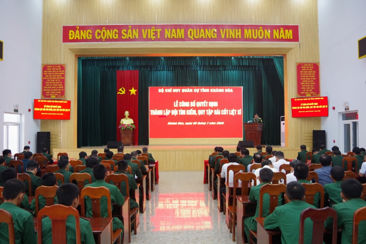 khanh hoa kien toan luc luong chuyen trach tim kiem, quy tap hai cot liet si hinh anh 1