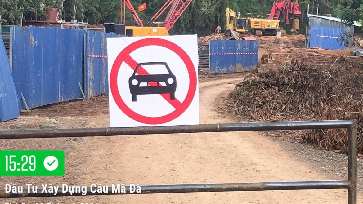 Tạm cấm xe ô tô qua cầu Mã Đà (Đồng Nai) để thi công cầu chính