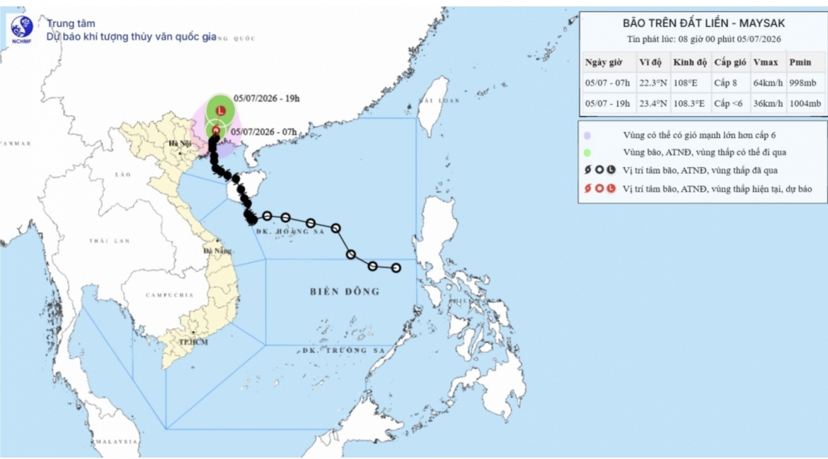 maysak weakens, heavy rain raises flood and landslide risks in northern vietnam picture 1