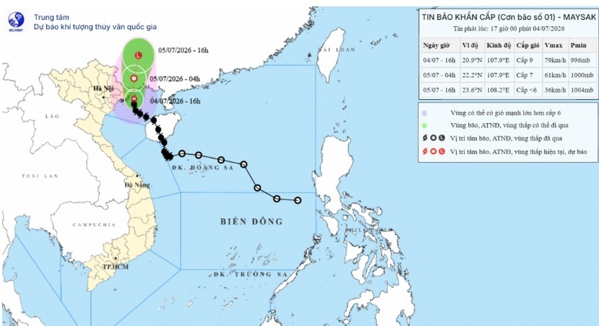 maysak approaches mainland, with quang ninh and hai phong facing strongest impact picture 1