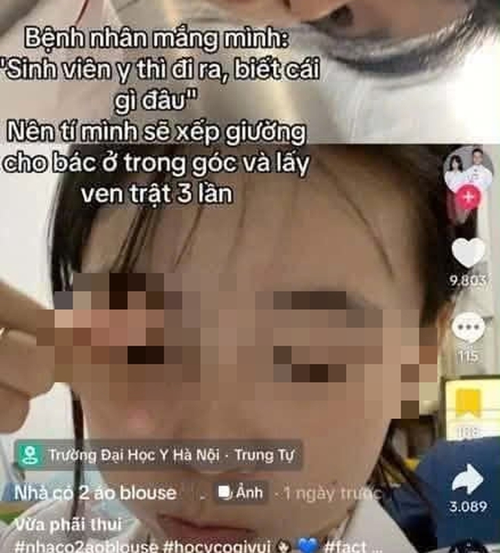 Trường ĐH Y Hà Nội sẽ kỷ luật nghiêm nữ sinh dọa lấy ven cho bệnh nhân trật 3 lần