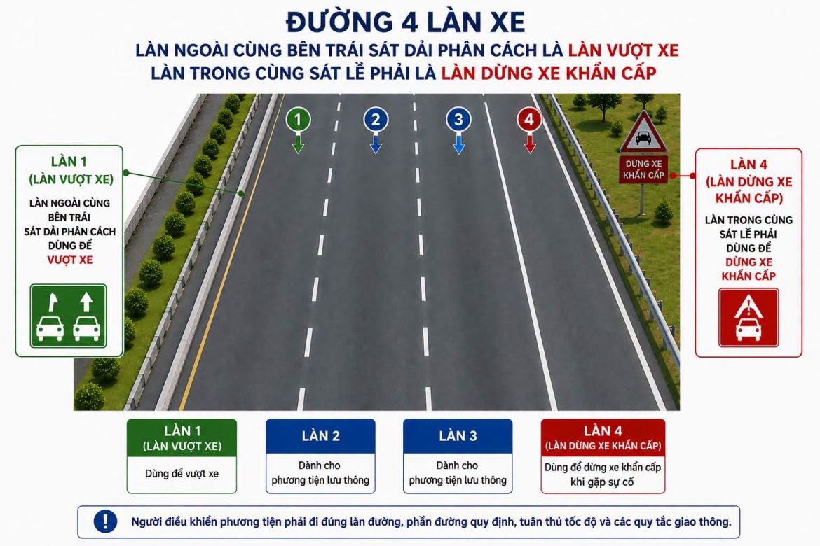 De xuat lap lan vuot rieng tren cao toc, xe vuot xong phai tro ve lan ben phai hinh anh 1