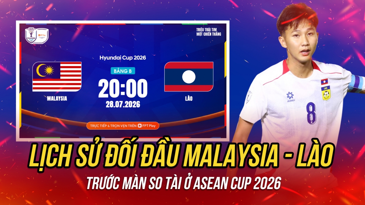 Lịch sử đối đầu Malaysia vs Lào trước màn so tài ở ASEAN Cup 2026