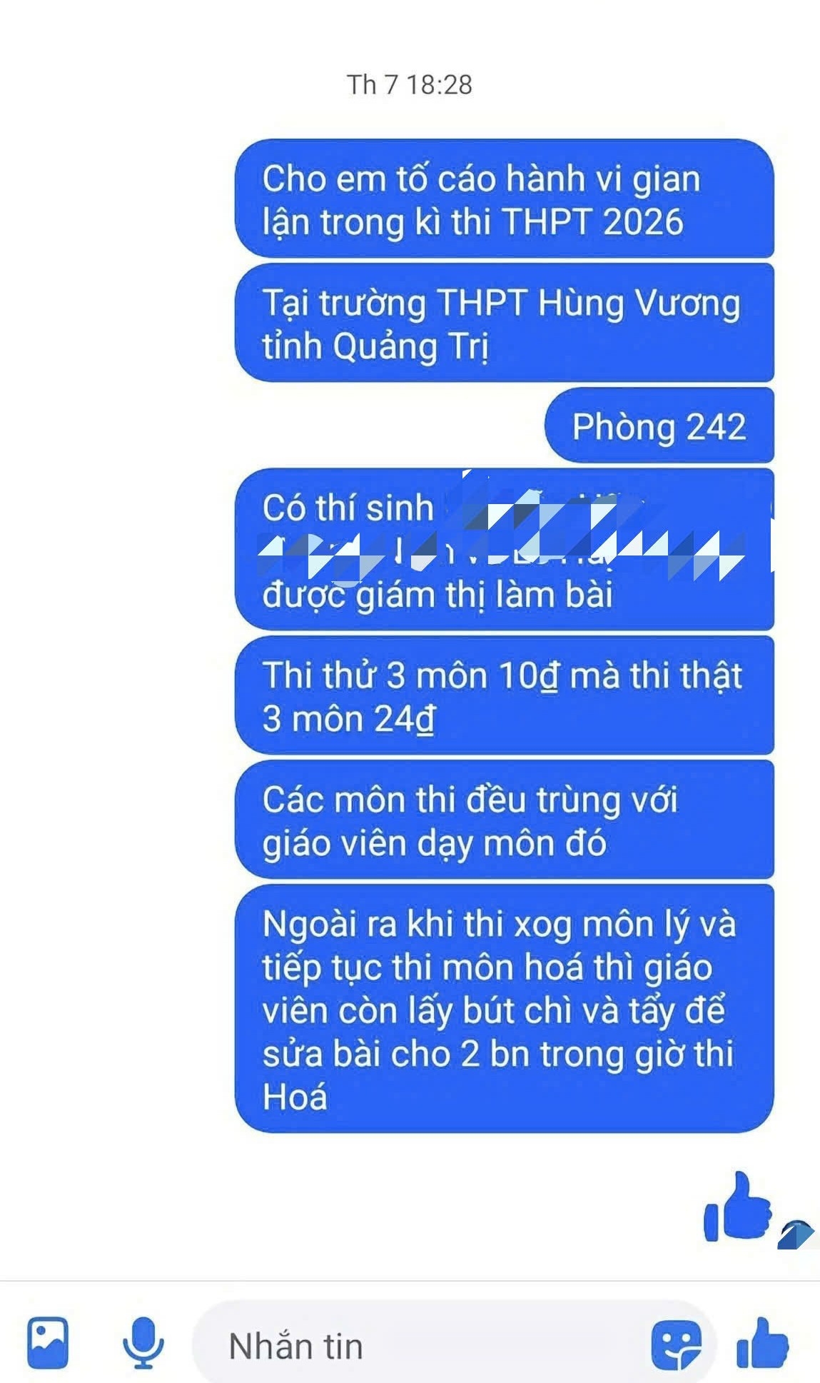 lai xuat hien thong tin ve gian lan trong ky thi tot nghiep thpt tai quang tri hinh anh 1