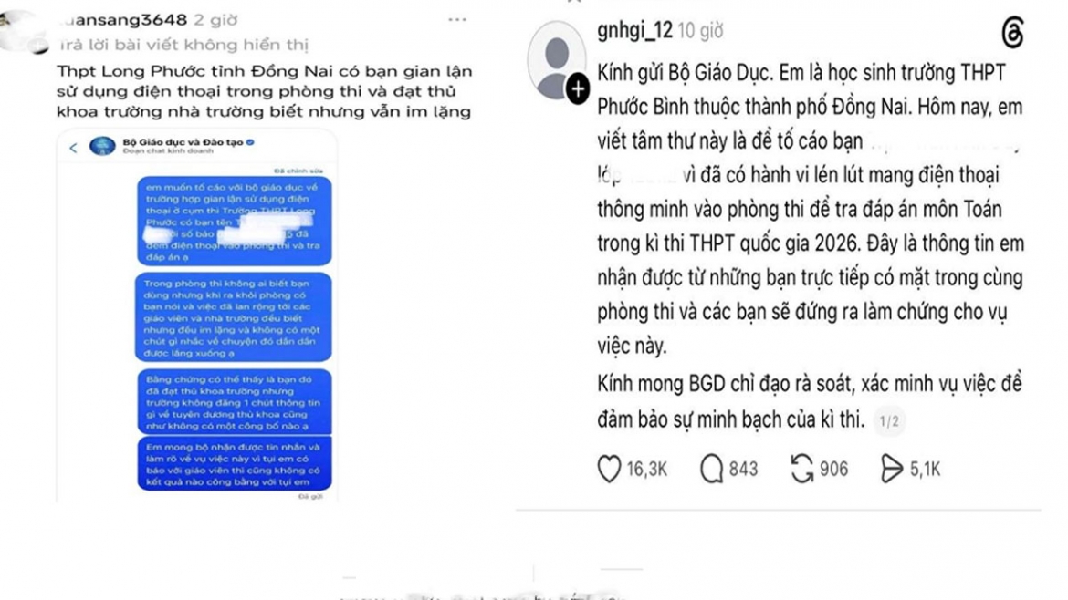 thuc hu tin don thi sinh mang dien thoai vao phong thi thpt tai Dong nai hinh anh 1