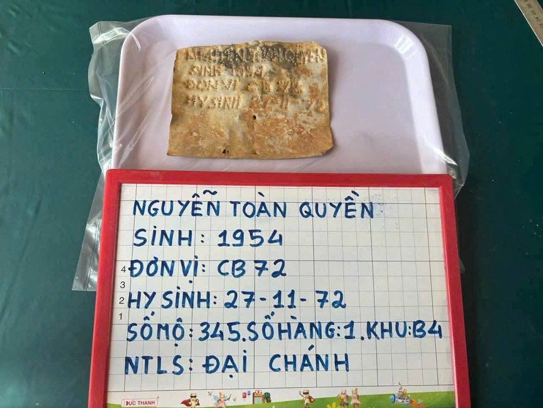 Đà Nẵng phát hiện di vật mang tên liệt sĩ Nguyễn Toàn Quyền