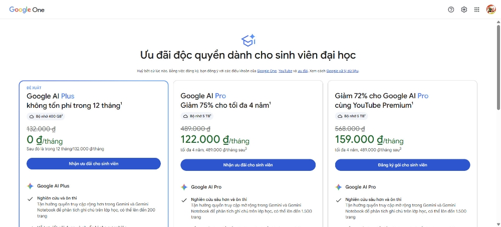sinh vien duoc su dung mien phi dich vu google ai pro hinh anh 2